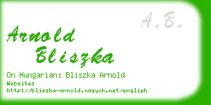 arnold bliszka business card